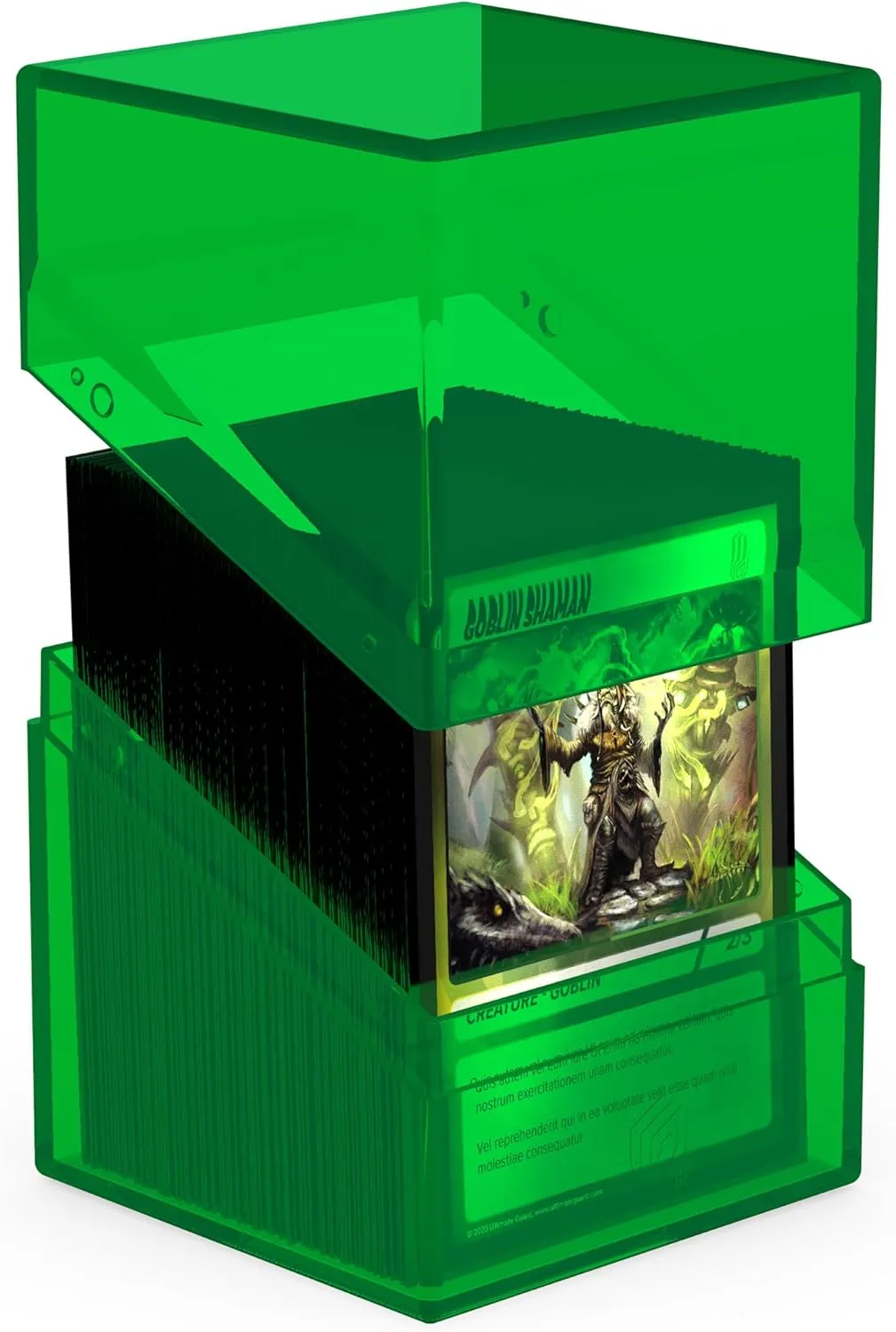 Ultimate Guard Boulder 100  Clear, Deck Case for 100 Double-Sleeved TCG Cards, Emerald, Secure & Durable Storage for Trading Card Games, Transparent