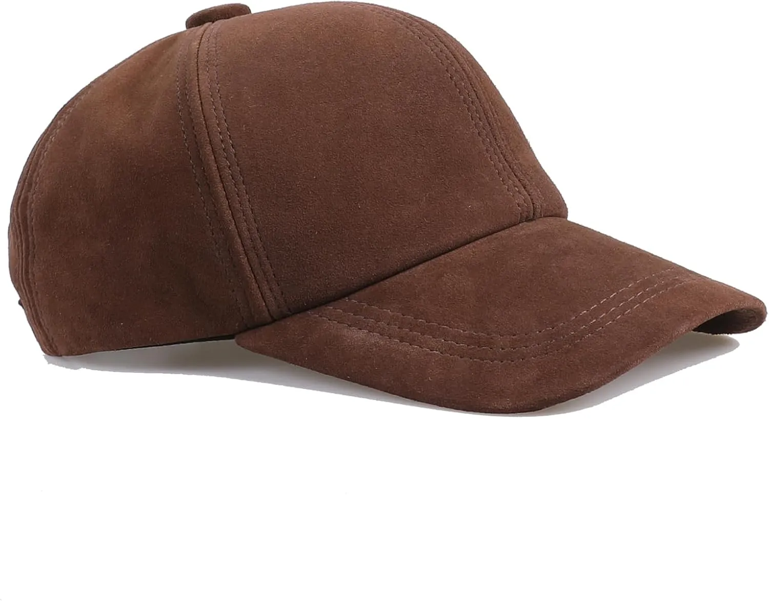 Unisex Genuine Suede Leather Baseball Caps for Mens Womens-Adjustable Back Strap