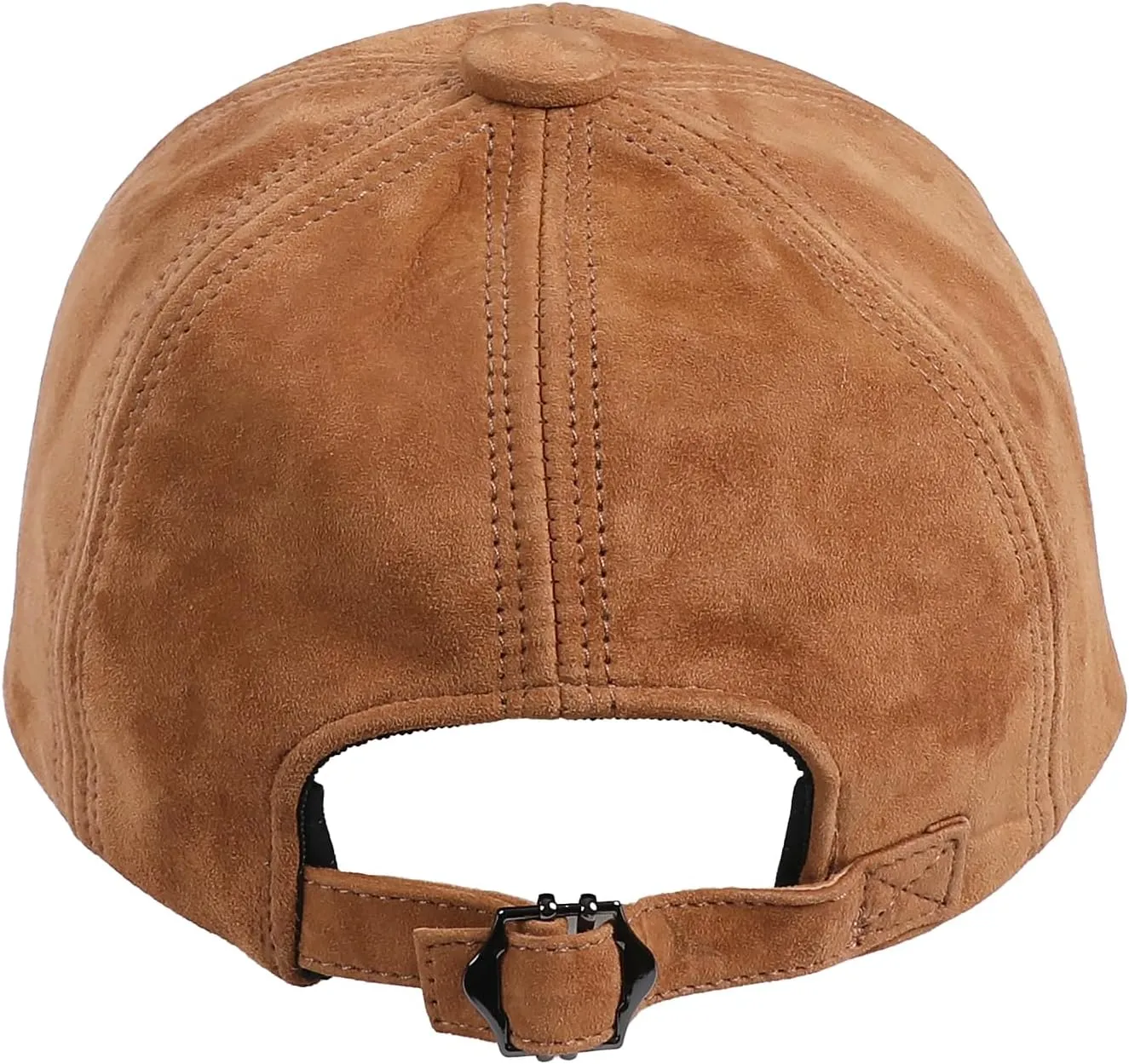 Unisex Genuine Suede Leather Baseball Caps for Mens Womens-Adjustable Back Strap