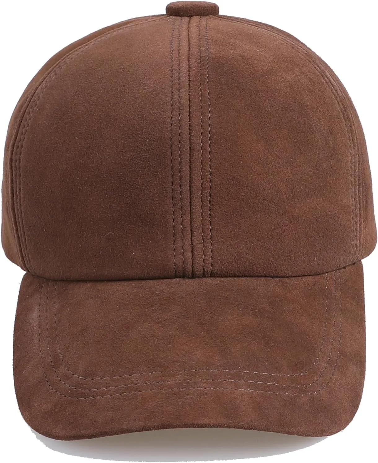 Unisex Genuine Suede Leather Baseball Caps for Mens Womens-Adjustable Back Strap