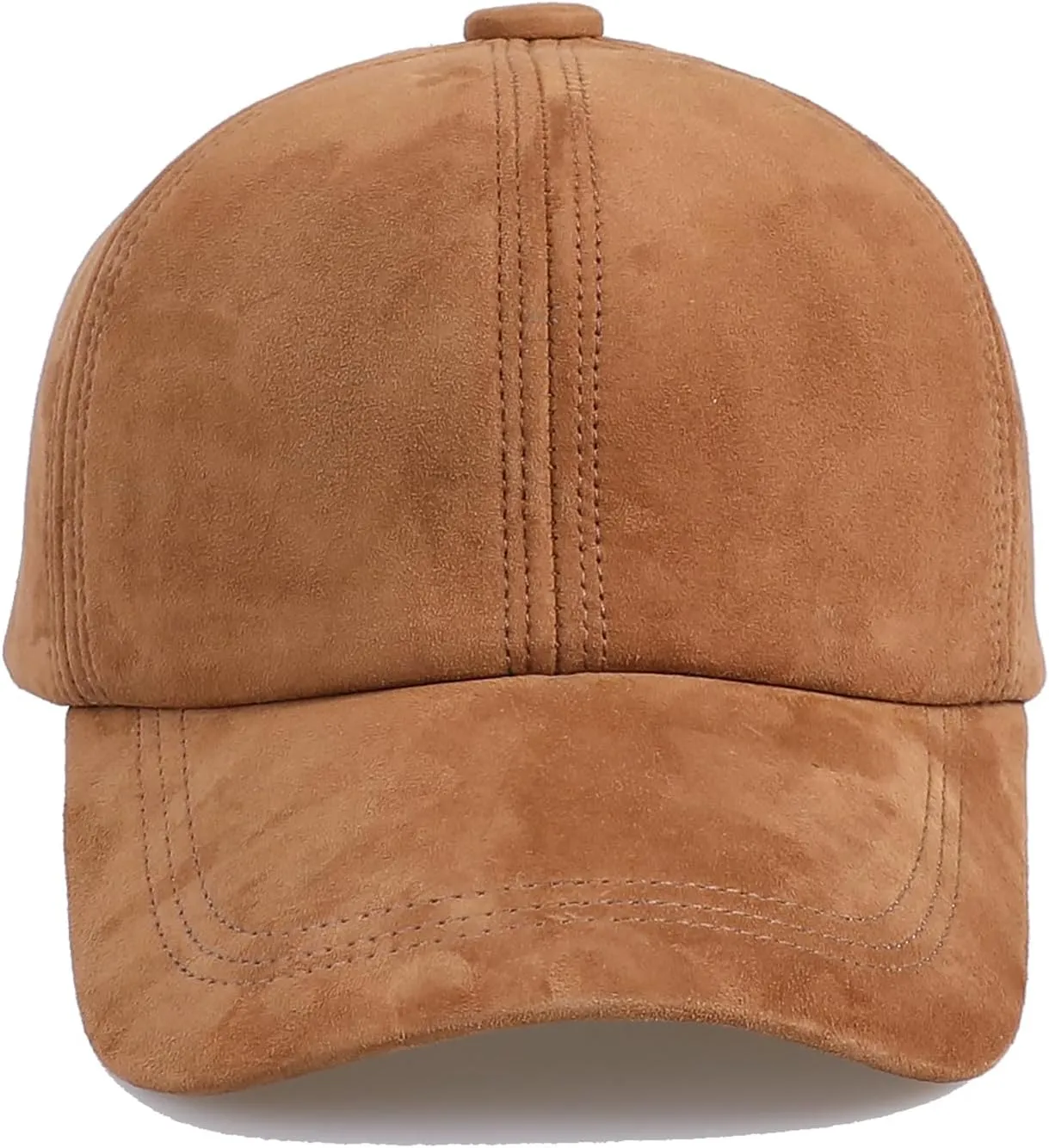 Unisex Genuine Suede Leather Baseball Caps for Mens Womens-Adjustable Back Strap