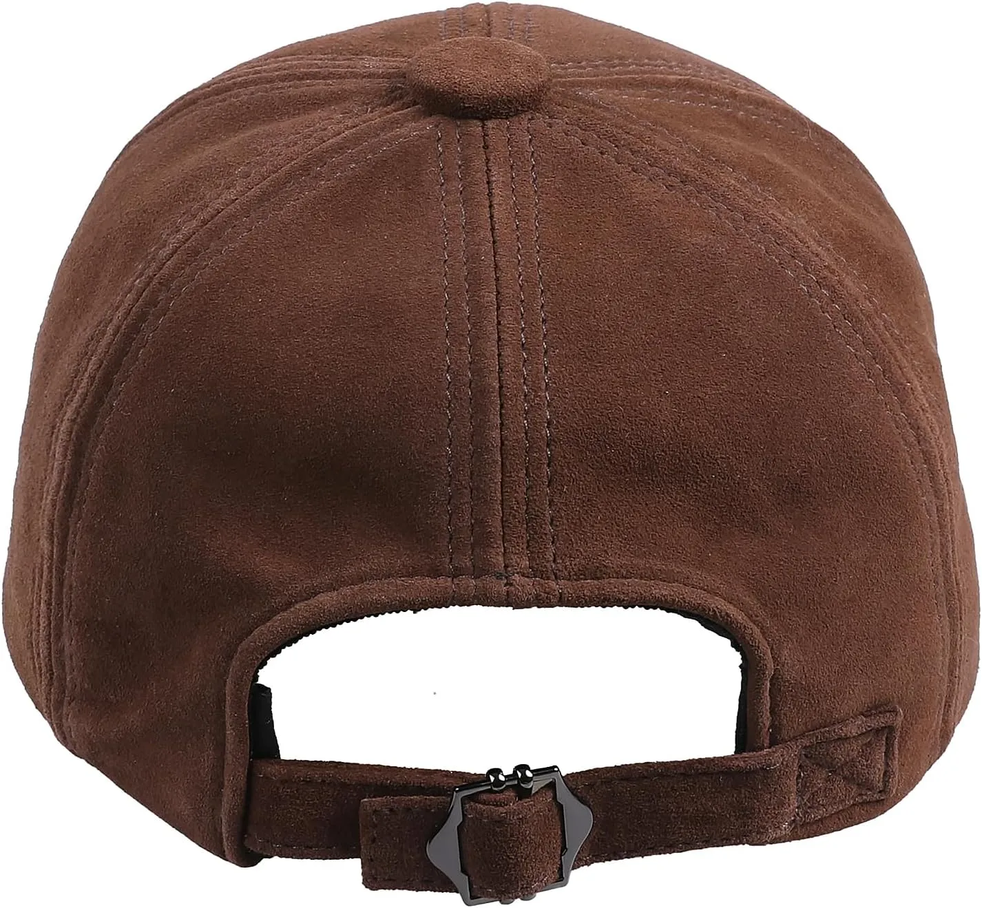 Unisex Genuine Suede Leather Baseball Caps for Mens Womens-Adjustable Back Strap