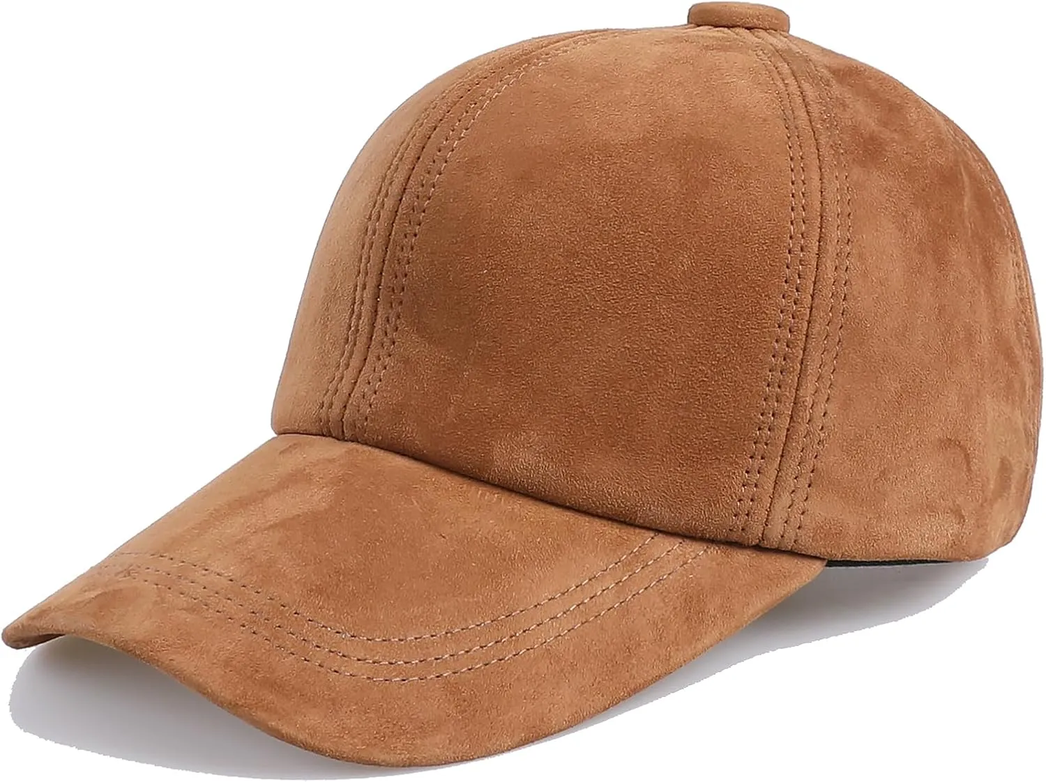 Unisex Genuine Suede Leather Baseball Caps for Mens Womens-Adjustable Back Strap