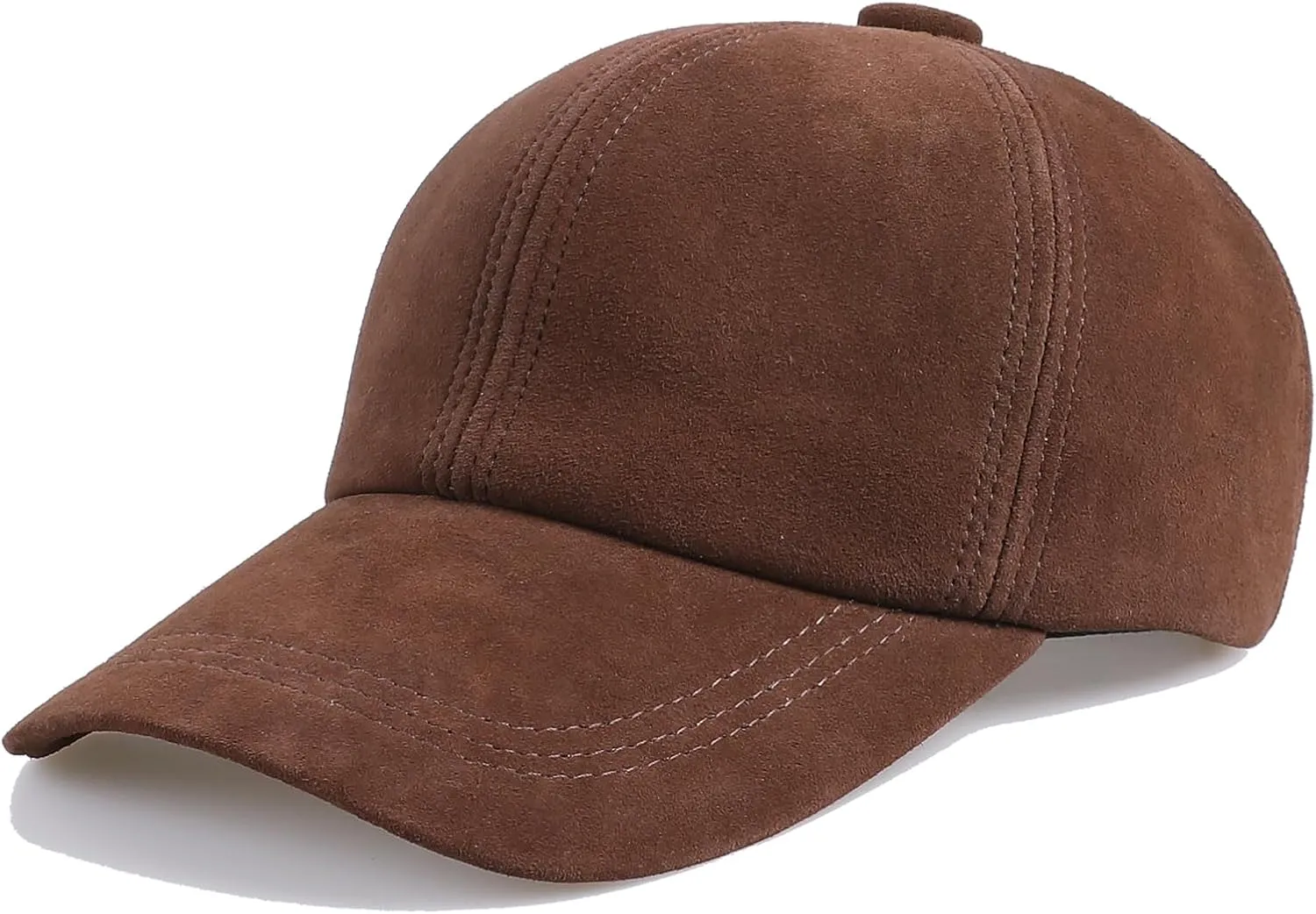 Unisex Genuine Suede Leather Baseball Caps for Mens Womens-Adjustable Back Strap