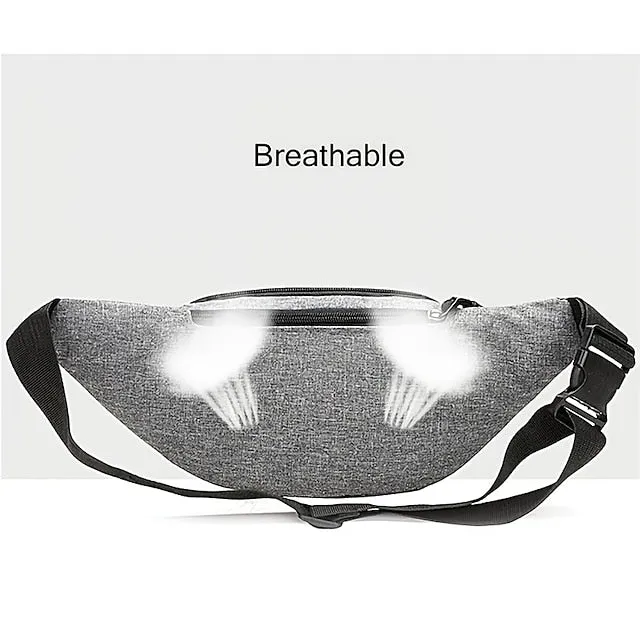 Unisex Multi-Pocket Canvas Crossbody Waist Bag, Adjustable Belt Fanny Pack for Travel, Outdoor, and Daily Use