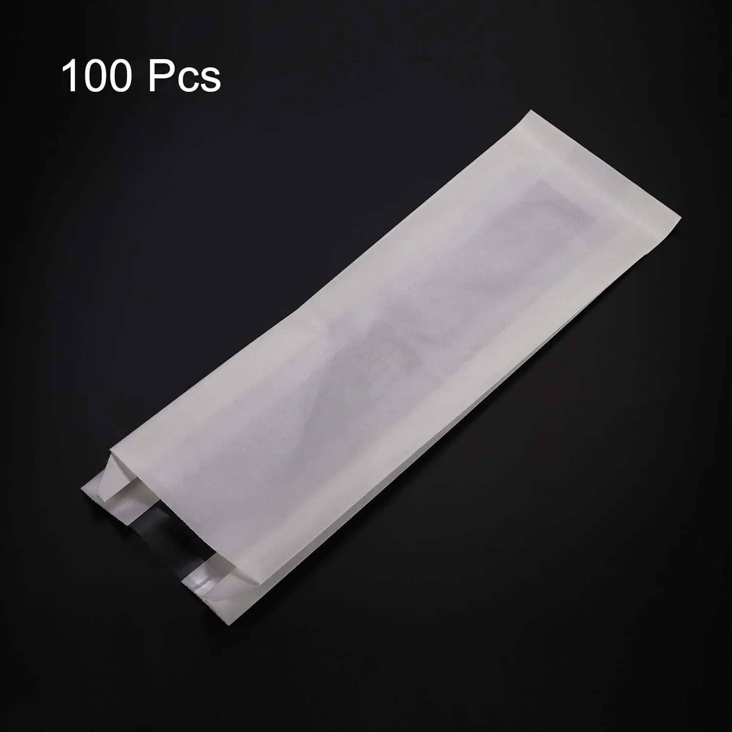 uxcell 100pcs Paper Bread Bag with Window for Homemade Bread, Storage Sacks Long French Bread Bags for Bakery or Food Baking, (4.3 x 1.5 x 13.7 Inch) White