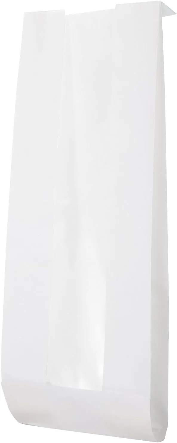 uxcell 100pcs Paper Bread Bag with Window for Homemade Bread, Storage Sacks Long French Bread Bags for Bakery or Food Baking, (4.3 x 1.5 x 13.7 Inch) White
