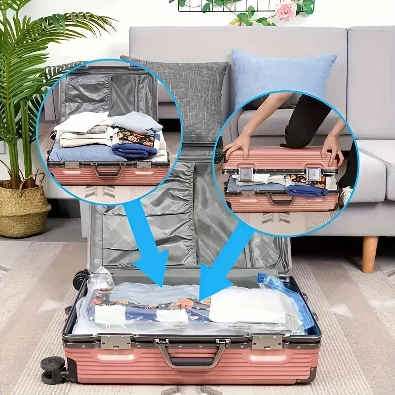 Vacuum Compression Storage Bag with Pump Clothes Organizer Space Saving Bags