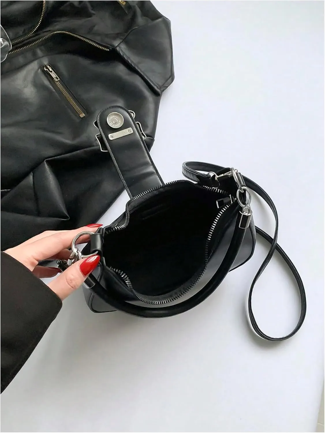 Verdusa Women's Bow Crescent Shoulder Bags PU Leather Crossbody Purses