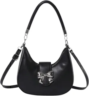 Verdusa Women's Bow Crescent Shoulder Bags PU Leather Crossbody Purses