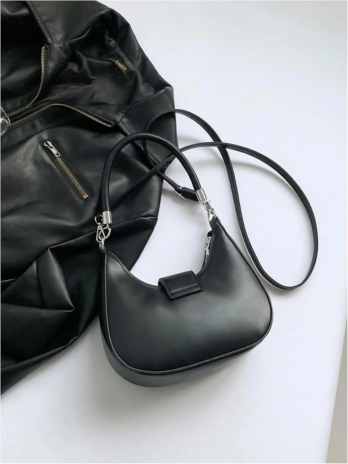 Verdusa Women's Bow Crescent Shoulder Bags PU Leather Crossbody Purses