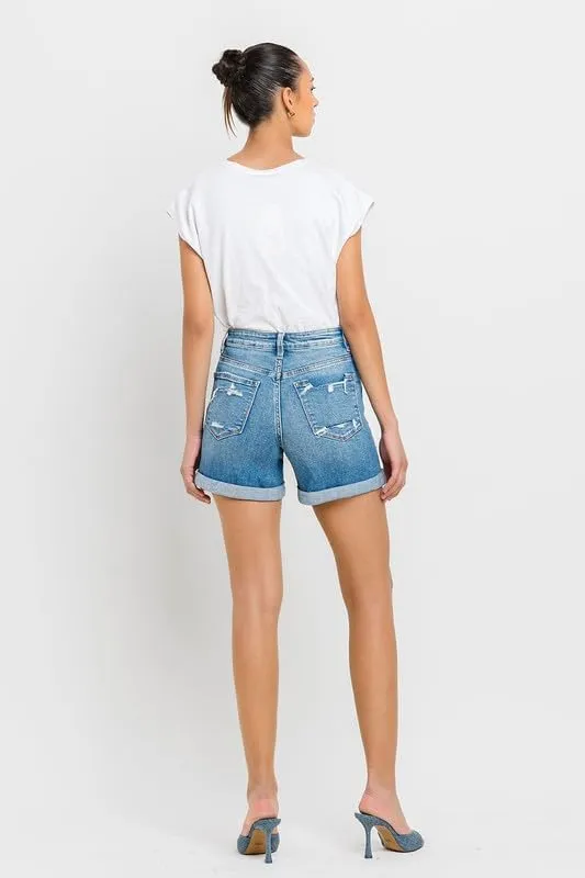 Vervet by Flying Monkey Women's High Rise Double Cuff Shorts