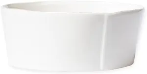 Vietri Lastra Linen Medium Serving Bowl, Stoneware Serveware Dish for Dinner Party & Entertaining