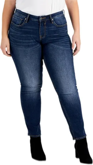 Vigoss Trendy Plus Size Ace Straight Leg Jeans Dark Wash 14W