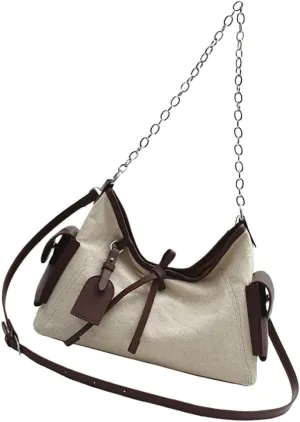 Vintage Cotton Linen Shoulder Bag Large Capacity Crossbody Purse for Women
