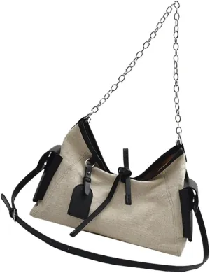 Vintage Cotton Linen Shoulder Bag Large Capacity Crossbody Purse for Women