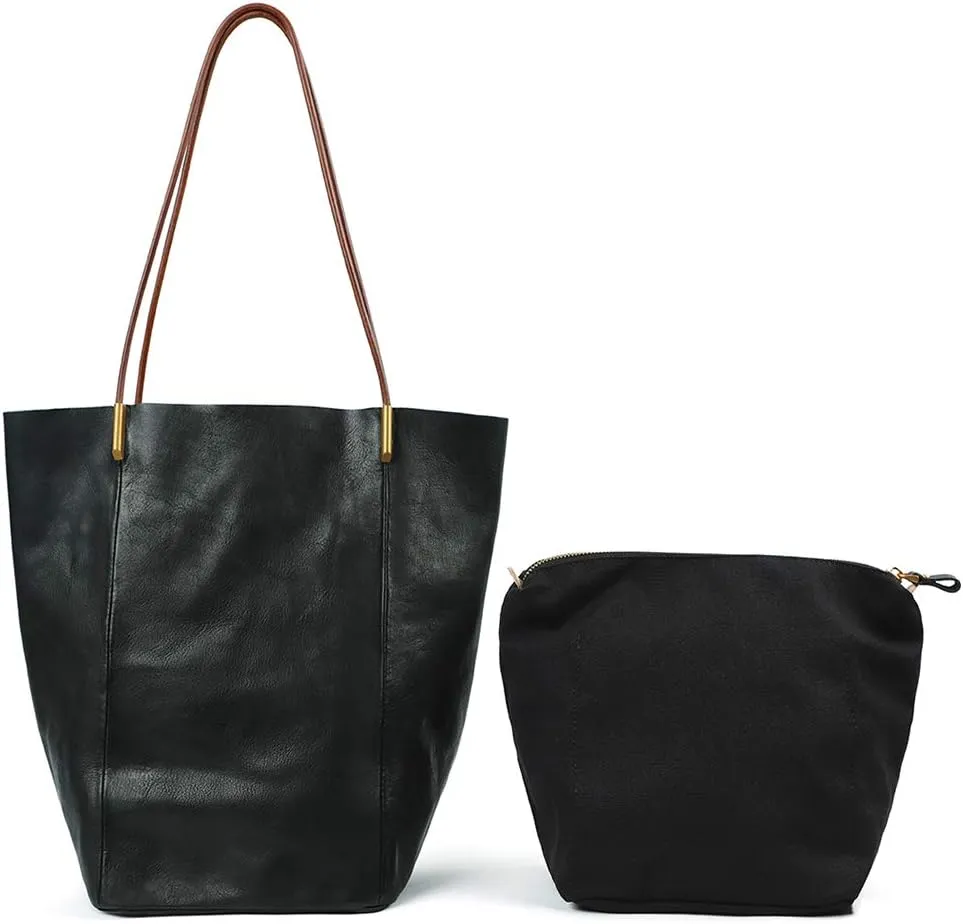 Vintage Handmade Women's Soft Full Leather Tote Bags Large Capacity Top Handle Satchel Handbags for Women
