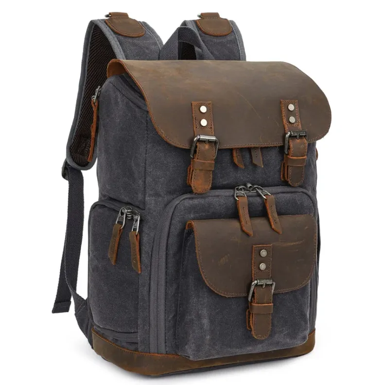 Vintage Leather Camera Backpack  | Mount Cook