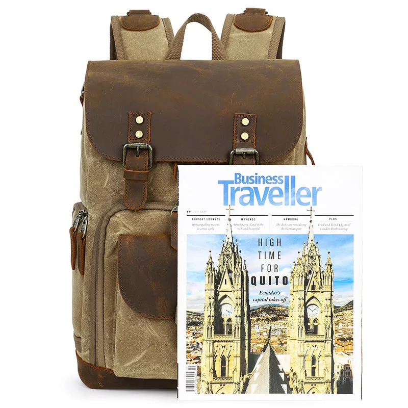 Vintage Leather Camera Backpack  | Mount Cook