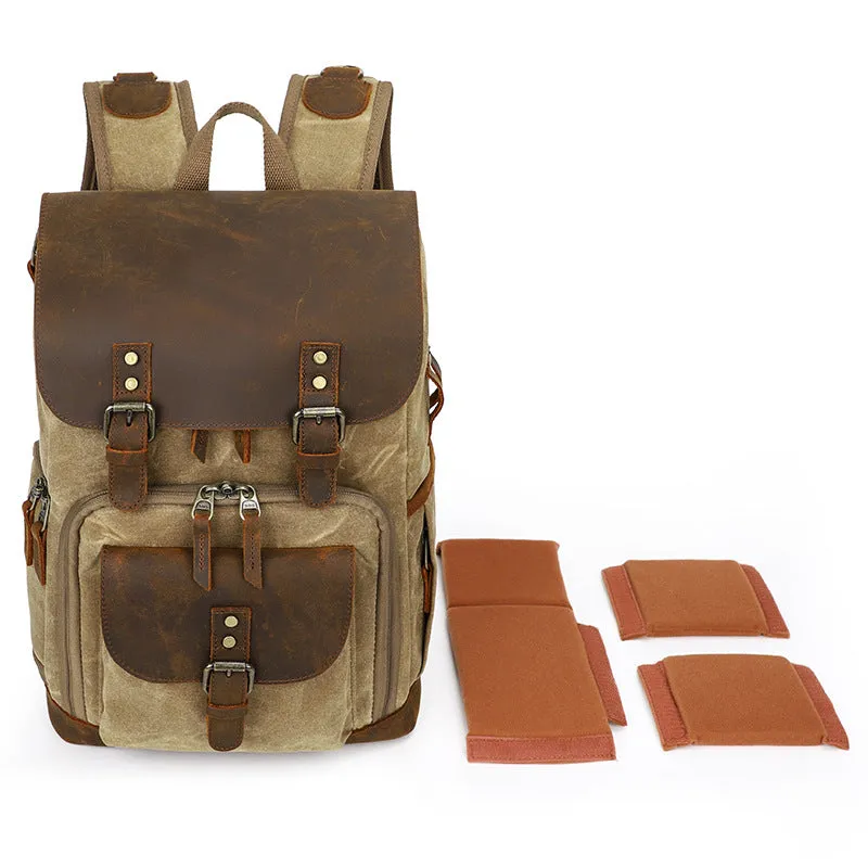 Vintage Leather Camera Backpack  | Mount Cook