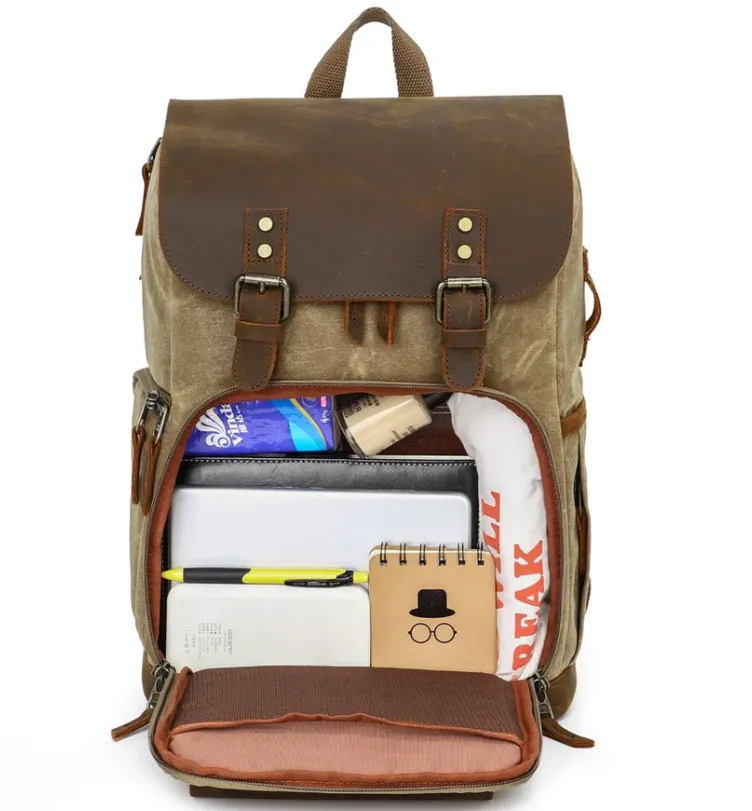 Vintage Leather Camera Backpack  | Mount Cook