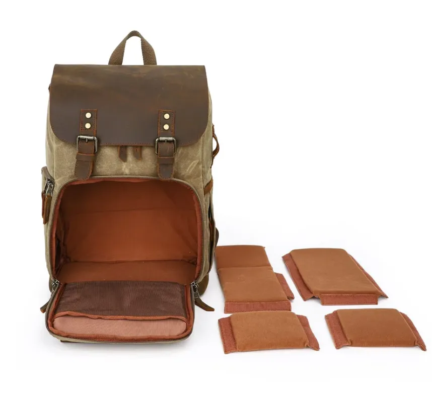 Vintage Leather Camera Backpack  | Mount Cook