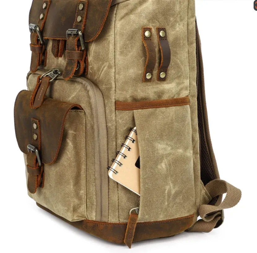 Vintage Leather Camera Backpack  | Mount Cook