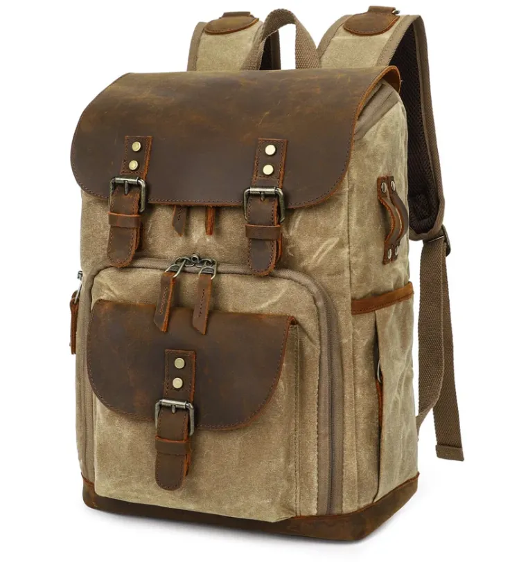 Vintage Leather Camera Backpack  | Mount Cook