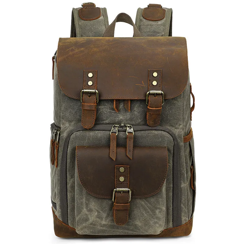 Vintage Leather Camera Backpack  | Mount Cook