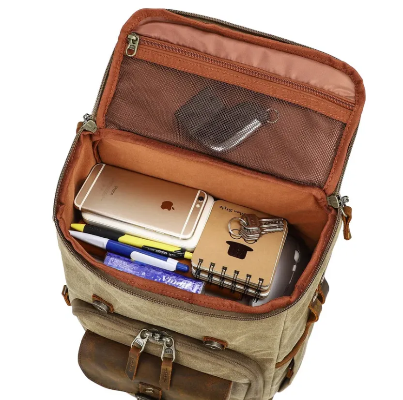 Vintage Leather Camera Backpack  | Mount Cook
