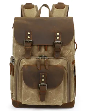 Vintage Leather Camera Backpack  | Mount Cook