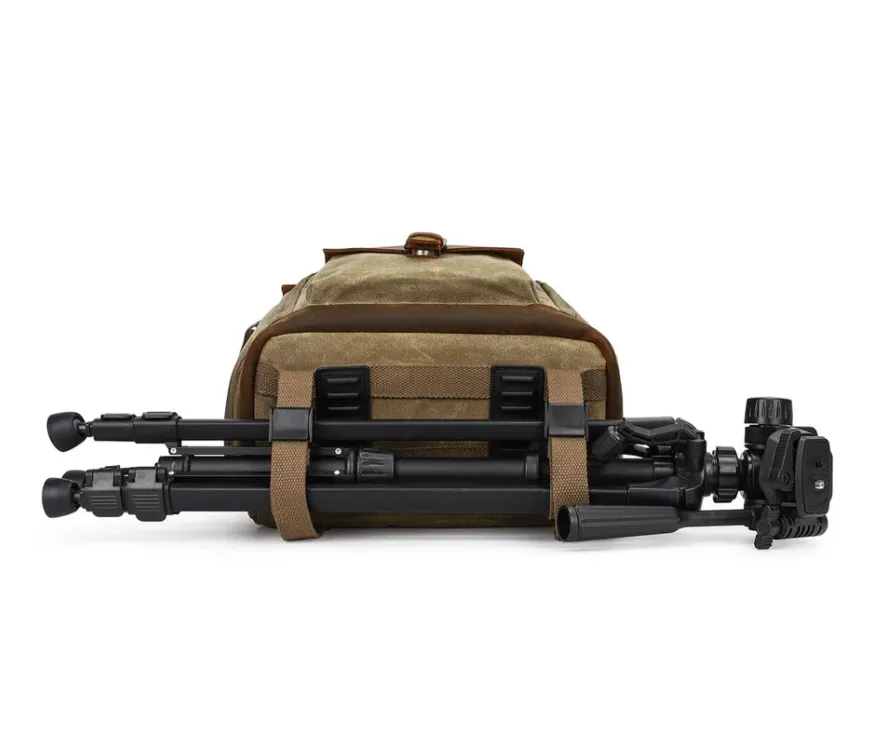 Vintage Leather Camera Backpack  | Mount Cook