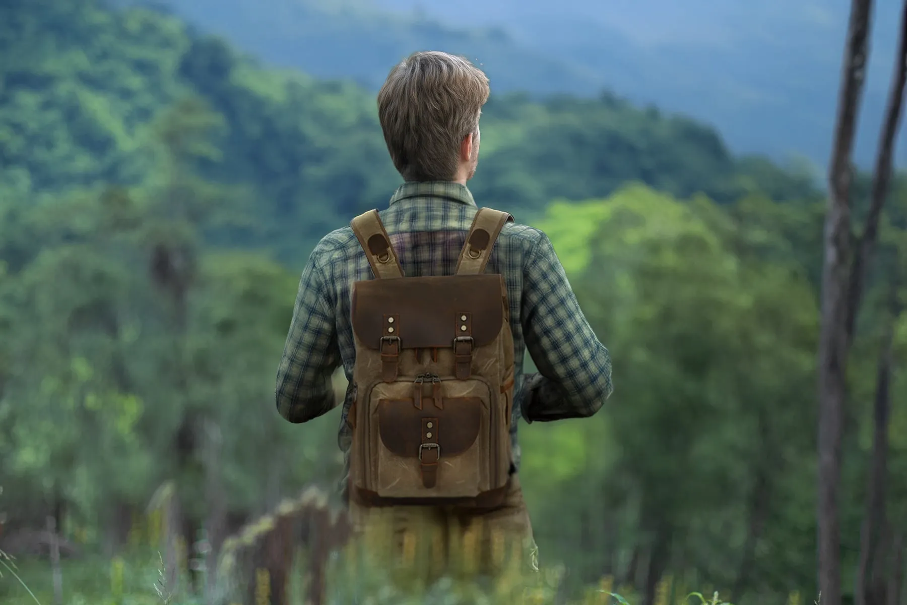 Vintage Leather Camera Backpack  | Mount Cook