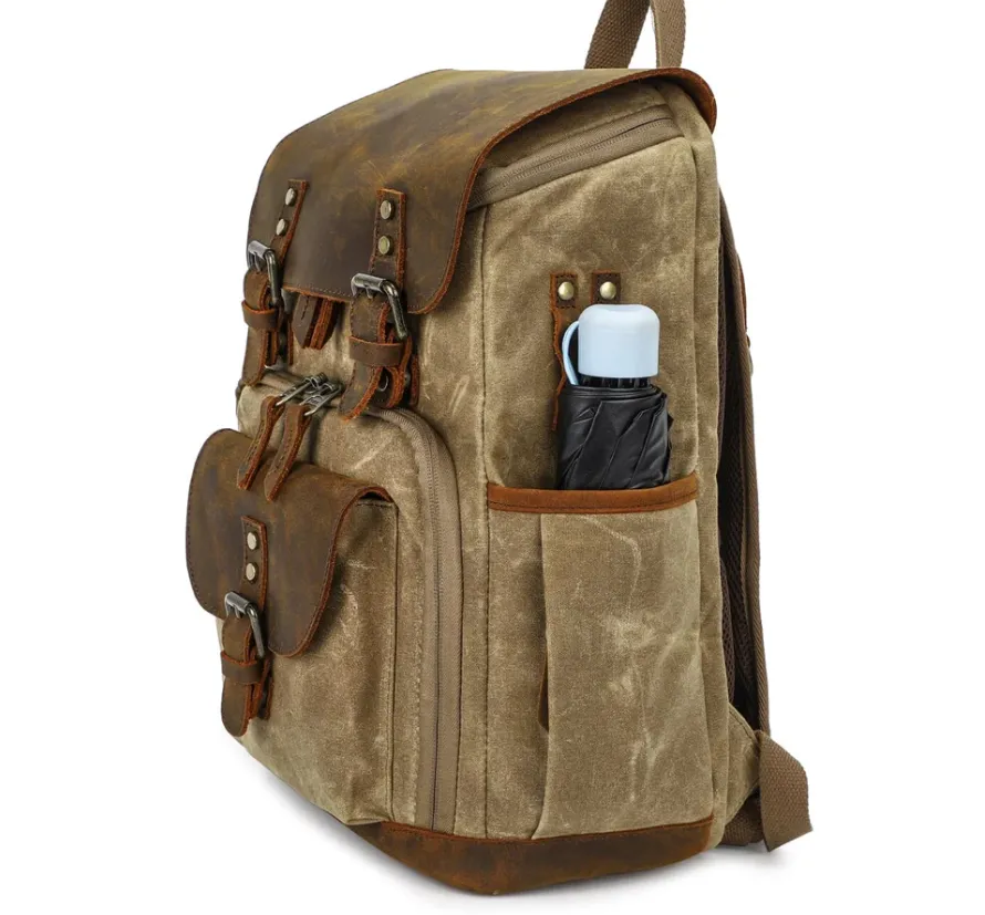 Vintage Leather Camera Backpack  | Mount Cook