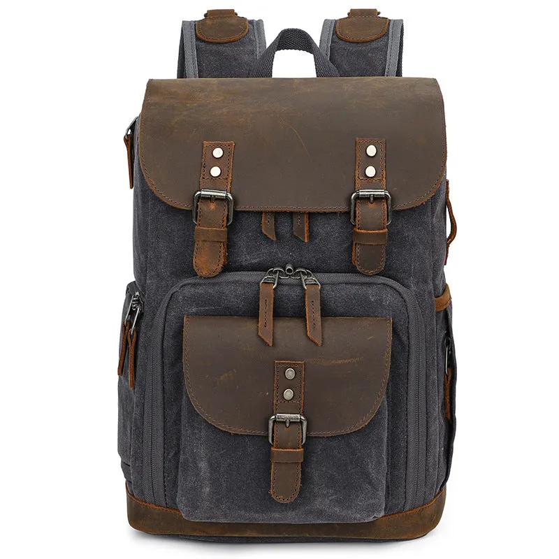 Vintage Leather Camera Backpack  | Mount Cook