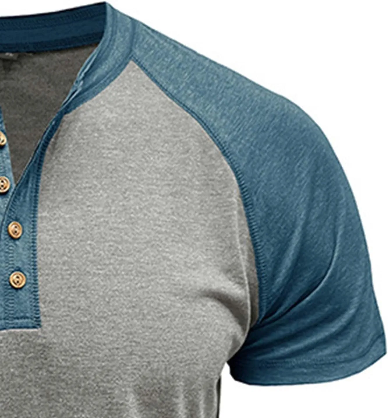 Vintage Shirts for Men Collarless Regular Fit Casual Short Sleeve Henley Tshirt Lightweight Summer Hiking Undershirt