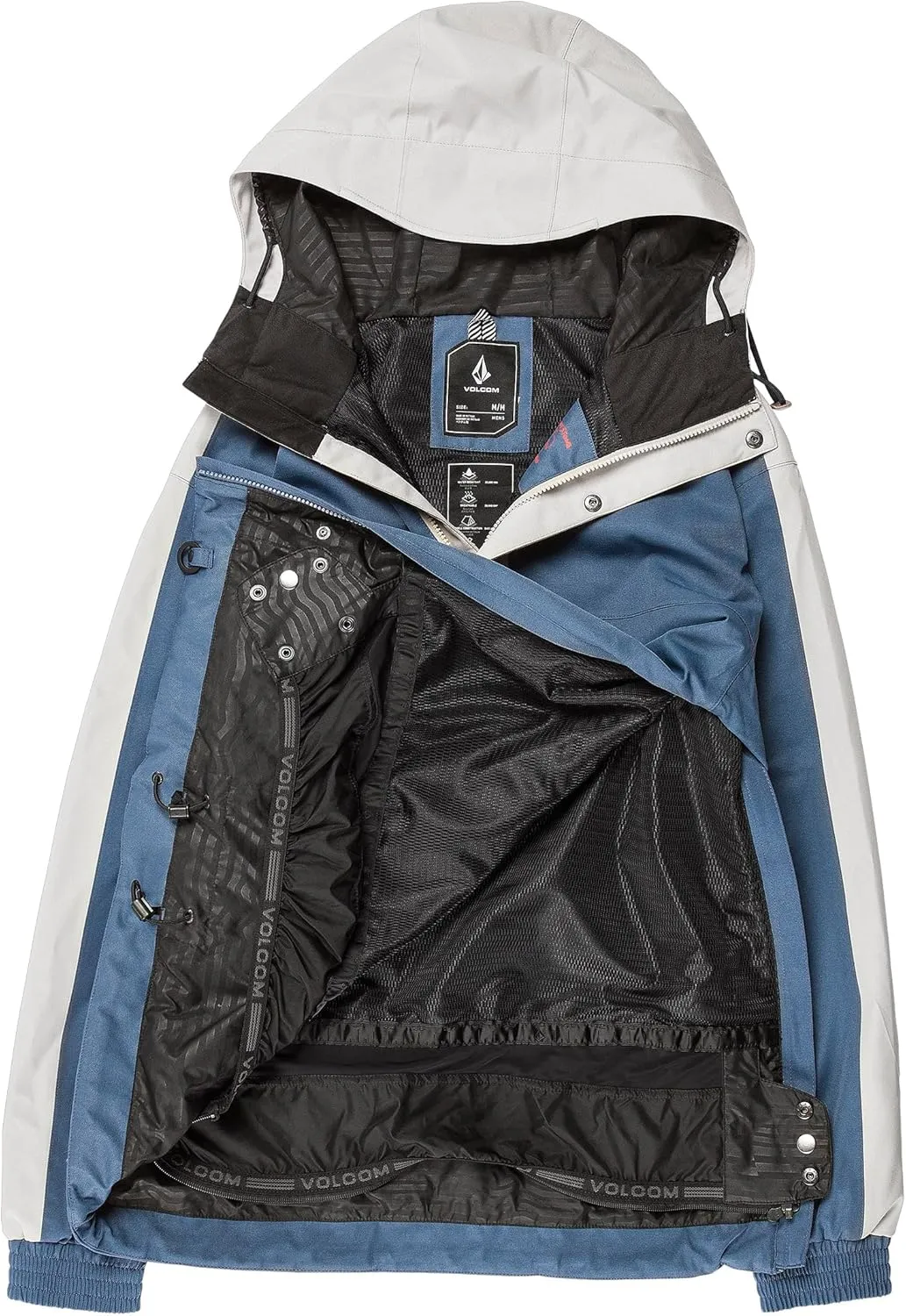 Volcom Men's Arthur Longo 20k Pullover Anarok Hooded Snowboard Jacket