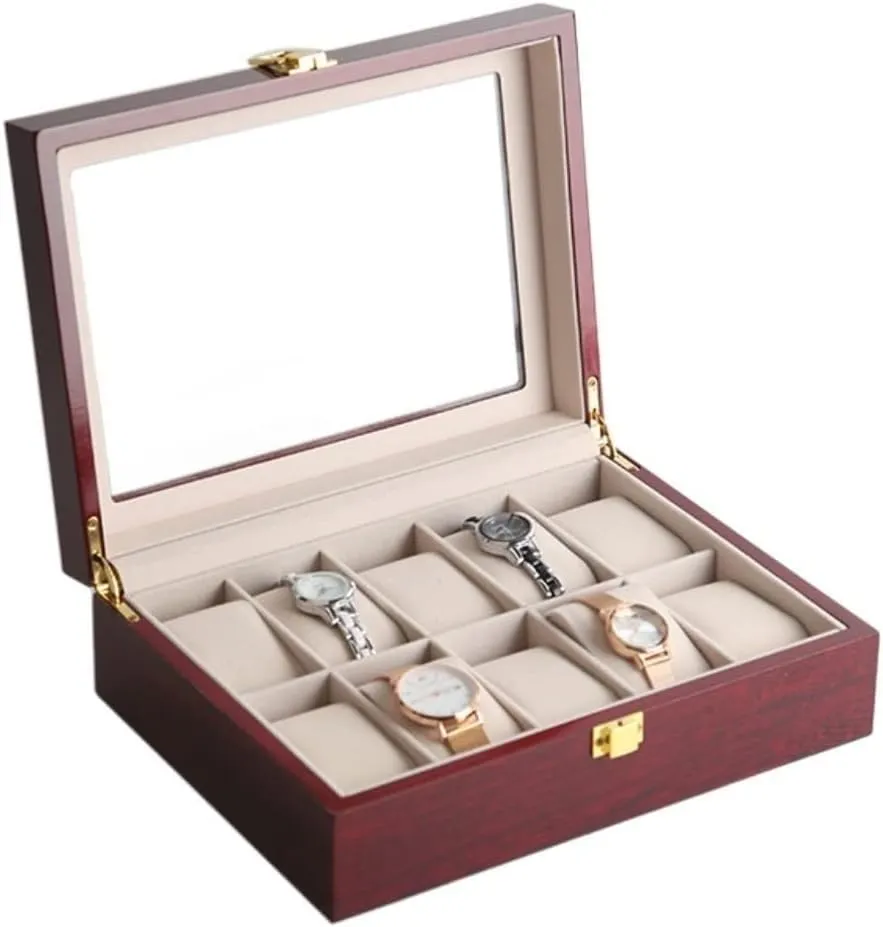 Watch Box Holder Wooden Jewelry Display Storage Organizer Case