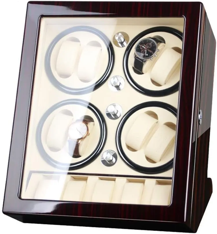 Watch Winder Storage Box for Winding 8 Automatic Watches and 5 Watch Storage Space Wood Shell Piano Paint Exterior Accessories Watch Winder Display Watch Box