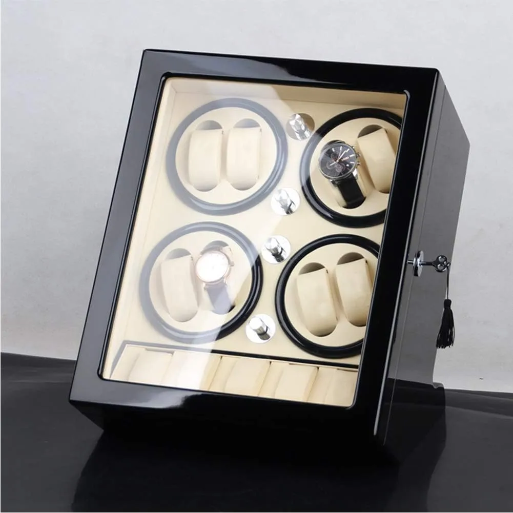 Watch Winder Storage Box for Winding 8 Automatic Watches and 5 Watch Storage Space Wood Shell Piano Paint Exterior Accessories Watch Winder Display Watch Box
