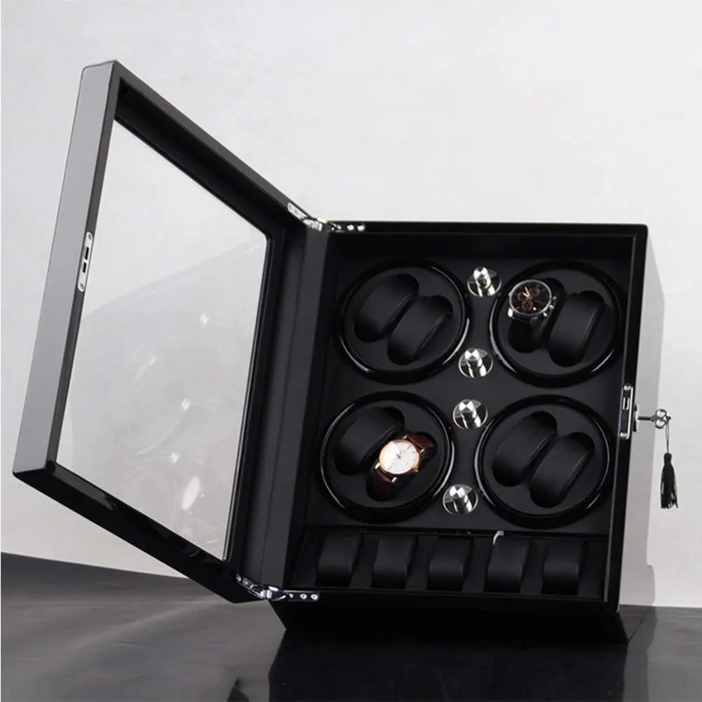 Watch Winder Storage Box for Winding 8 Automatic Watches and 5 Watch Storage Space Wood Shell Piano Paint Exterior Accessories Watch Winder Display Watch Box
