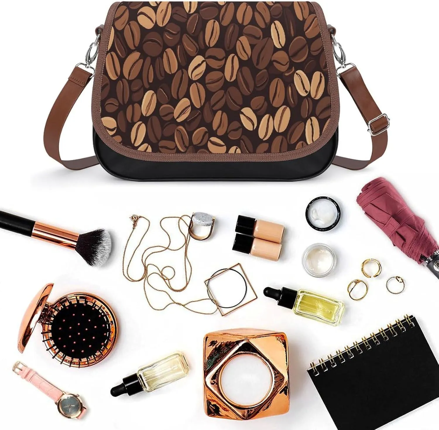 Wave Pattern Crossbody Bag Retro Leather Crossbody Bag,flapover Crossbody Bag,crossover Shoulder Bag with Adjustable Strap