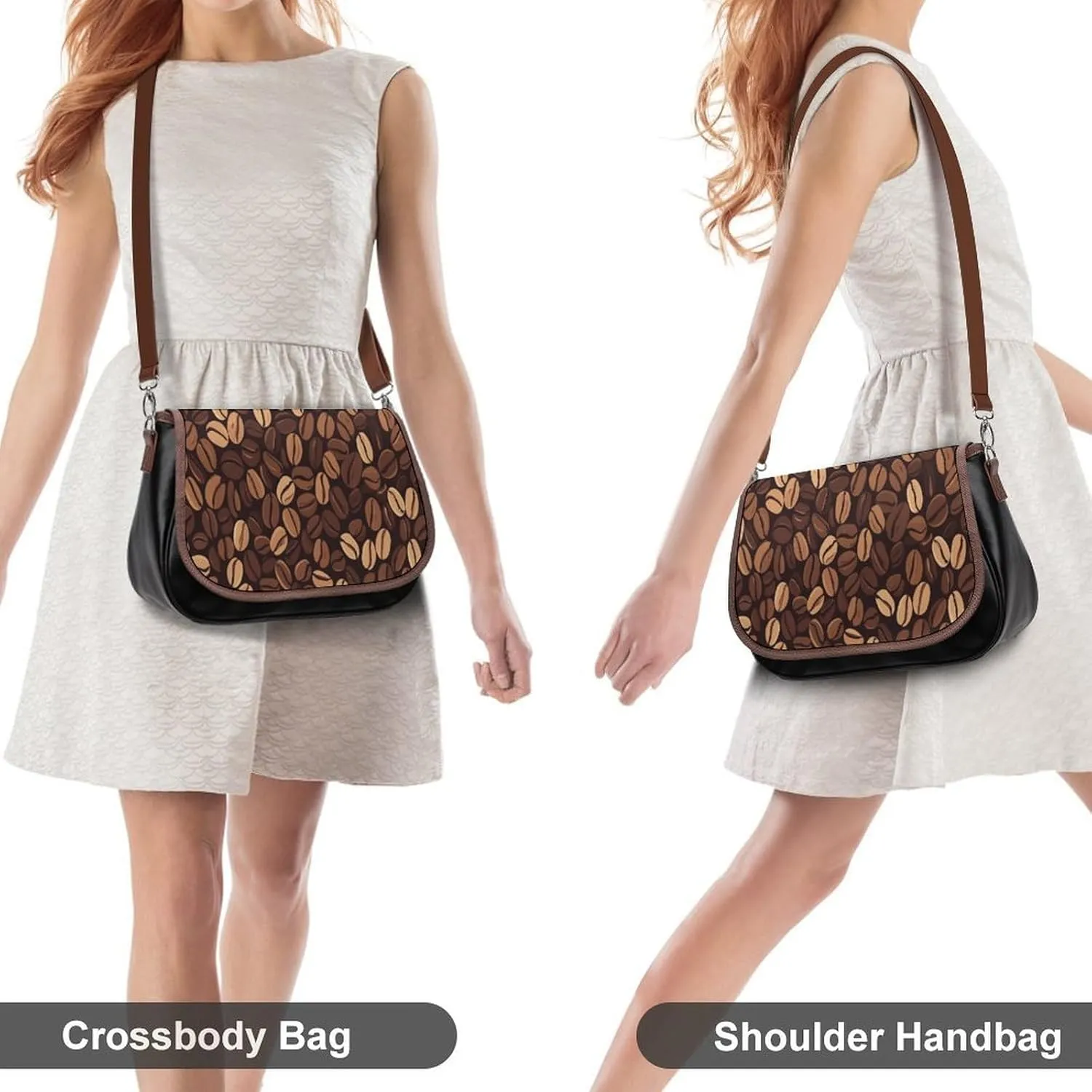 Wave Pattern Crossbody Bag Retro Leather Crossbody Bag,flapover Crossbody Bag,crossover Shoulder Bag with Adjustable Strap