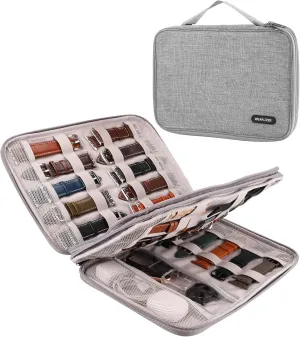 Wearlizer Watch Band Storage Case Hold 35 Straps Portable Organizer Bag Compatible with Apple Watch Band, Pin, Headset and Other Accessories