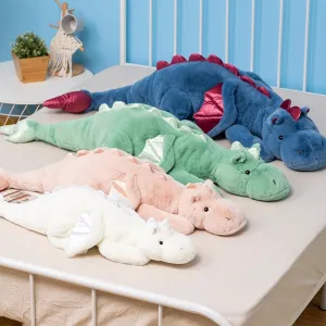 Weighted Dragon Stuffed Animal, Soft and Sturdy Weighted Stuffed Animals for Kids and Adults, Small White Dragon Stuffed Animal(27.5" 2Lbs)