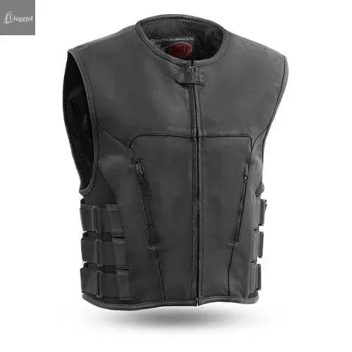 Wheels - Swat Style Motorcycle Leather Vest