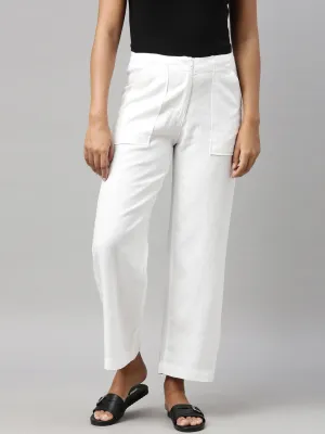 White Linen Cargo Pants
