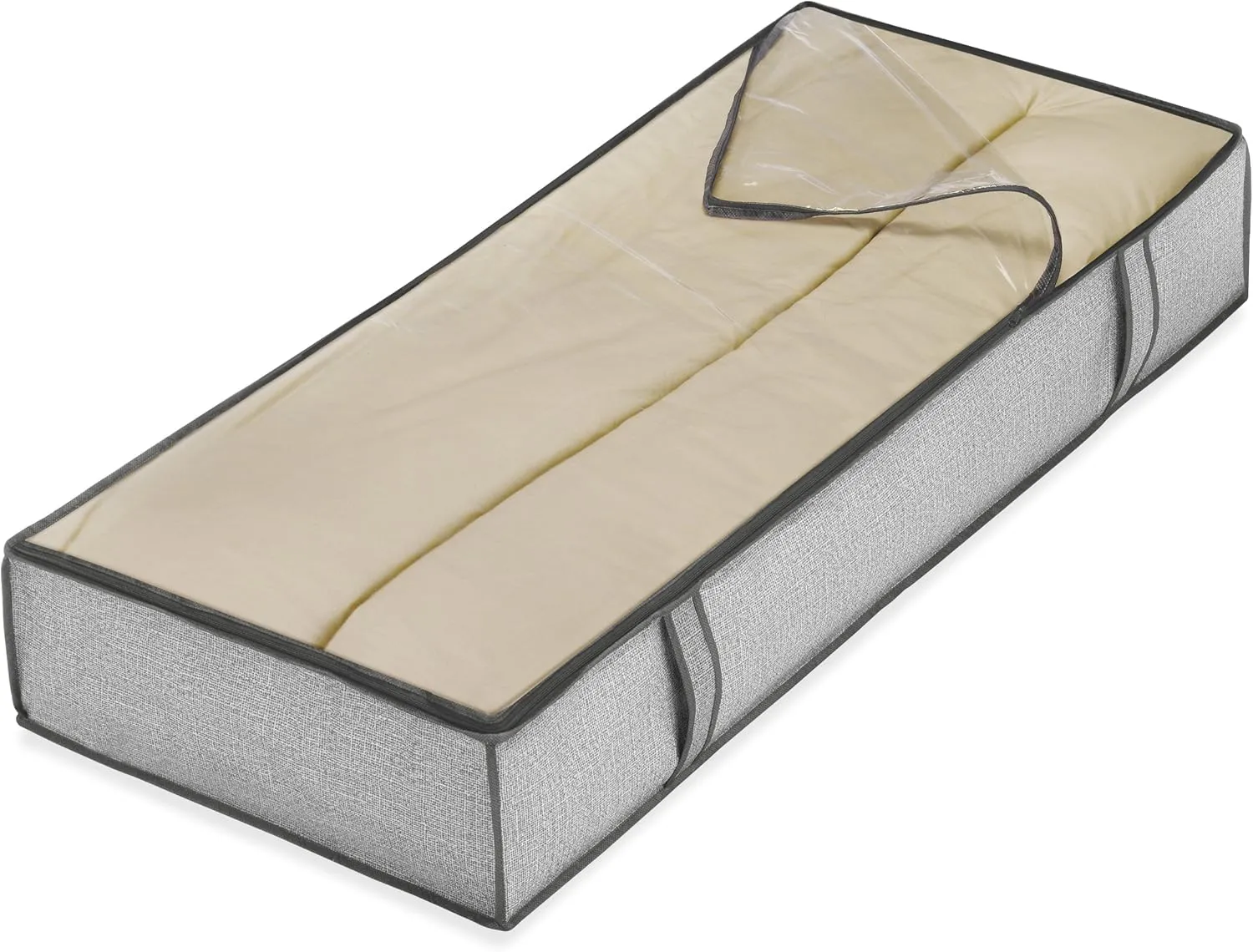 Whitmor Zippered Jumbo Underbed Bag Crosshatch Gray