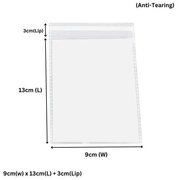 Wholesale Pack of 10,000 - 90 x 130mm   30mm Lip OPP Resealable Plastic Bags – Crystal Clear & Food-Safe