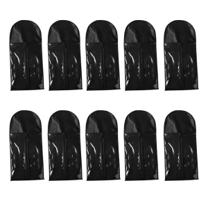 Wig Storage Bag Holder Case, Wigs Pouch Dust-Proof Organizer Protect for Professional Hair Extensions (Black Pack of 10)